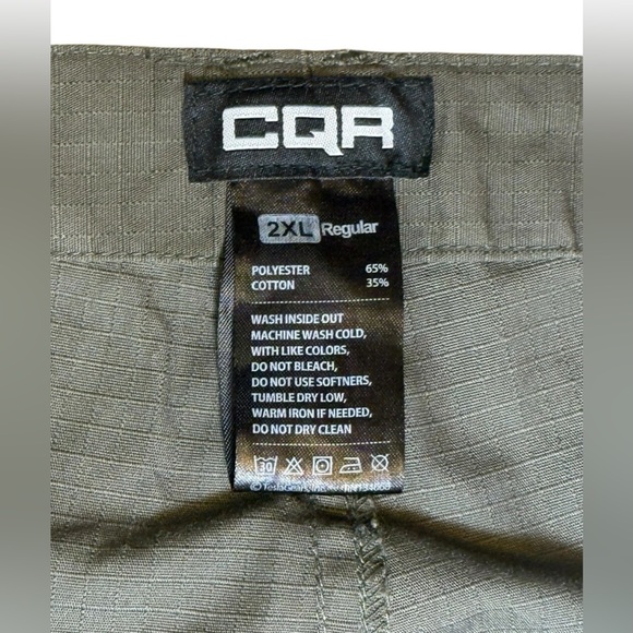 CQR Men's Green Tactical Ripstop Utility Cargo Pants 2XL Adjustable Waist - Picture 7 of 11